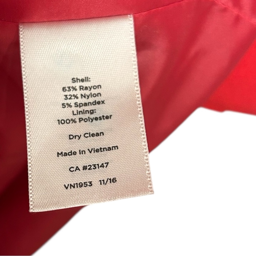 Talbots Red Ruffle-Trim Button Front Blazer Jacket - Picture 5 of 5